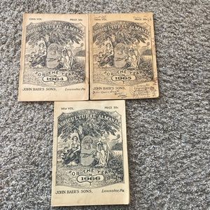 3  Vintage Agricultural Almanacs.  1964-1965-1966..